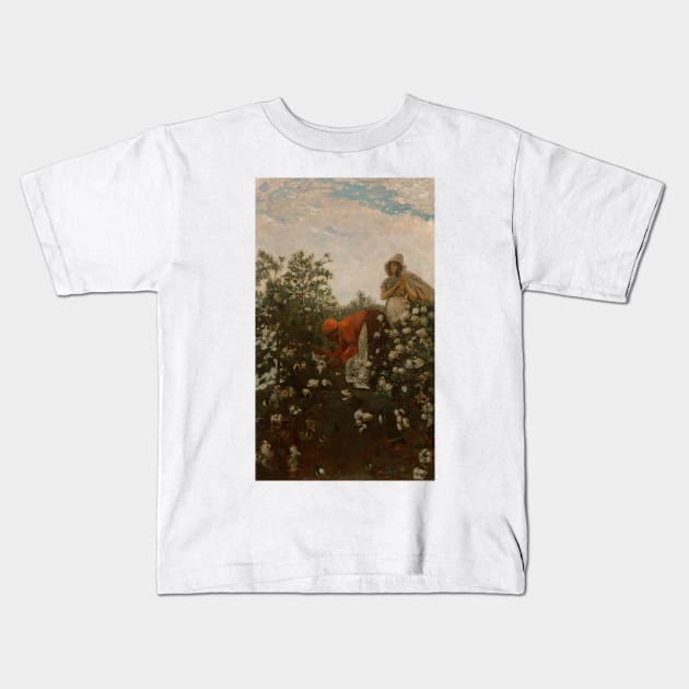 Upland Cotton by Winslow Homer Kids T-Shirt by Classic Art Stall